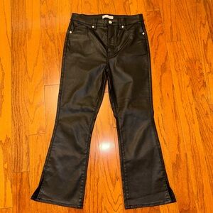 LOFT The Kick Crop Faux Leather Flare Pants 🖤